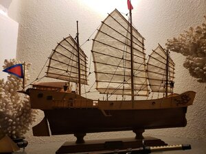 Red Dragon Chinese Junk Wood Model Boat Kit by Artesania Latina