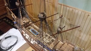 973 Main Topgallant Yard Rigging Complete.jpg