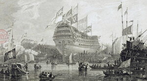 Launch_of_The_Nelson,_Woolwich_Dockyard,_L_Clennell_1814_LMA.jpg