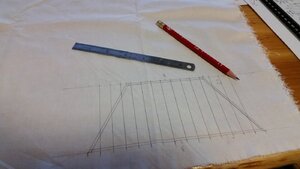 1011 Begin Drawing Sails with Pencil on Stretch Sateen Ivory Cloth.jpg