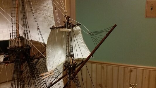 1307 Mizzen Topsail Bent to Yard and Clew Lines Completed.jpg