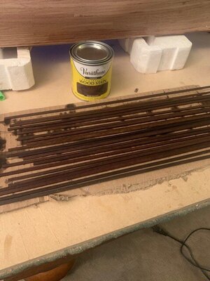 Staining the rubbing strakes.jpg