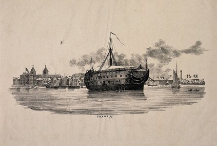 1280px-H.M.S._Grampus,_a_hospital_ship,_lying_off_Deptford_Creek,_G_Wellcome_V0013354.jpg