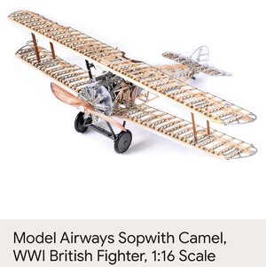 Model Airways SOPWITH CAMEL WW1 PLANE WOOD & METAL MODEL KIT 1:16 SCALE