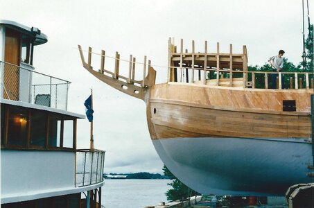 Bow of Half Moon at Snow Dock before lift to Hudson River c.1989.jpg1.jpg