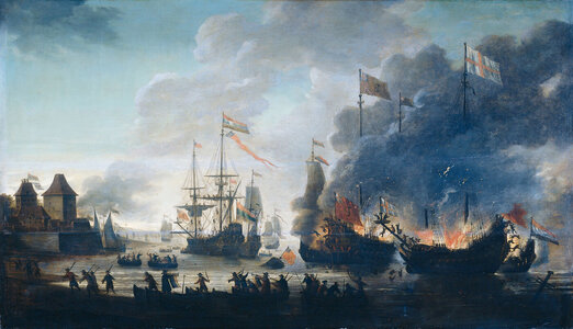 The-Dutch-burn-English-ships-during-the-expedition-to-Chatham-Raid-on-Medway-1667Jan-van-Leyde...jpg
