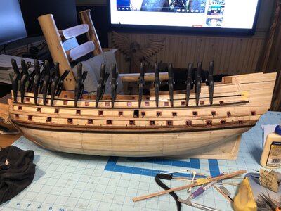 1149 Gluing on the Sixth Wale on Port Side.JPG