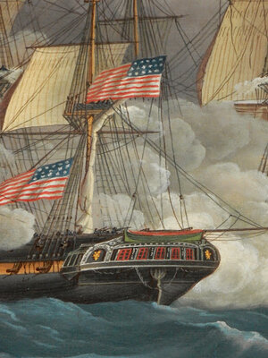 Michel Felice Corné 1812 Constitution vs Guerriere - commissioned by captain Hull and supervis...JPG