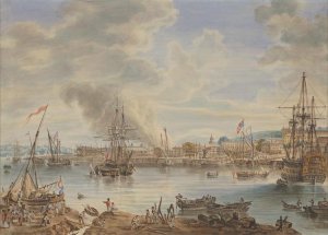 HMS_Royal_George_on_the_Medway,_with_HMS_Queen_Charlotte_under_construction_1790.jpg