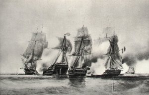 1280px-Cybèle_and_Prudente_vs_English_ship_and_frigate_22_dec_1794-Durand_Brager_img_3104.jpg