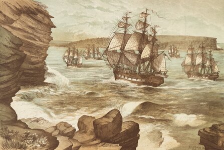 The_First_Fleet_entering_Port_Jackson,_January_26,_1788,_drawn_1888_A9333001h.jpg