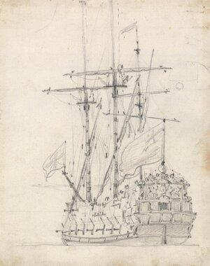 Willem_van_de_Velde_the_Younger_-_An_English_Frigate_at_Anchor_Viewed_from_the_Port_Quarter_-_...jpg