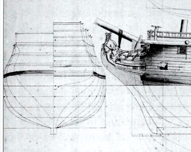 Hof St. Janskerke 1733 by Paulus van Zwijndregt  - Body plan.jpg