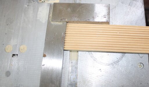 Grating blank, squaring ends for second cut.JPG