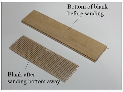 Grating blank before and after sanding back.JPG