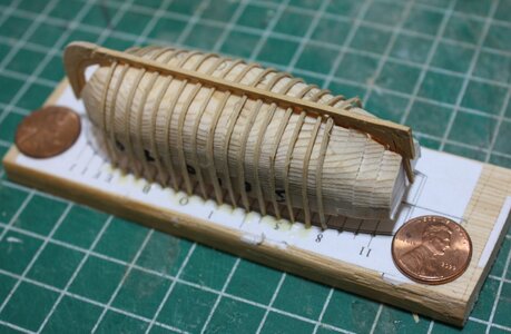 Full frames set over plug with keel, stem, sternpost and deadwood.JPG