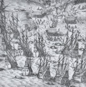 Battle of the Île de Ré 1627 - Jaques Callot - NMM PU5047.jpg