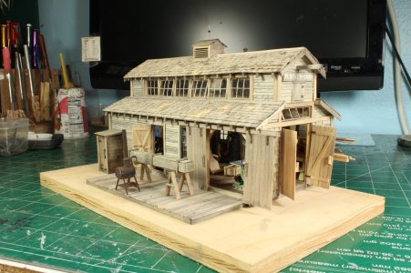 Fig 9 - Roof completed and steam box added.JPG