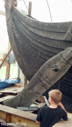 11 Viking Ship Field Trip steering board staboard rear Gokstad replica recreation Galena Illin...jpg