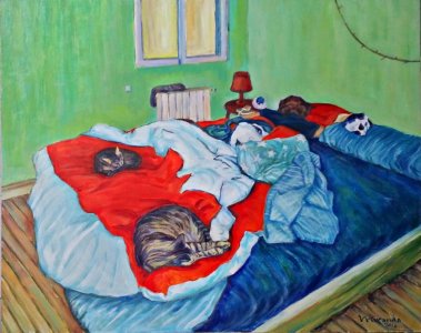 Alicia, edredon y gatos.jpg