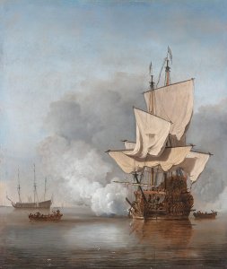 800px-Het_Kanonschot_-_Canon_fired_(Willem_van_de_Velde_II,_1707).jpg