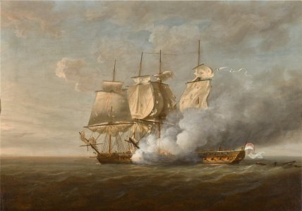 Nicholas Pocock - Engagement between the French frigate Cléopâtre and HMS Nymph, under the com...jpg