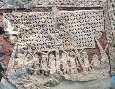 Viking - Detail of a picture stone depicting a Viking ship from the I - (MeisterDrucke-355715)S.JPG