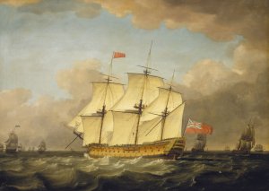 Francis Swaine HMS Victory leaving the Channel in 1793.jpg