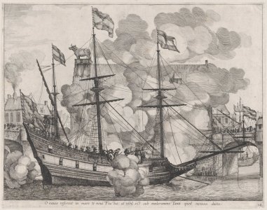 Meursius Johannes (Publisher) - Triumphal ship with the city of Ghent in the background - 1636.jpg