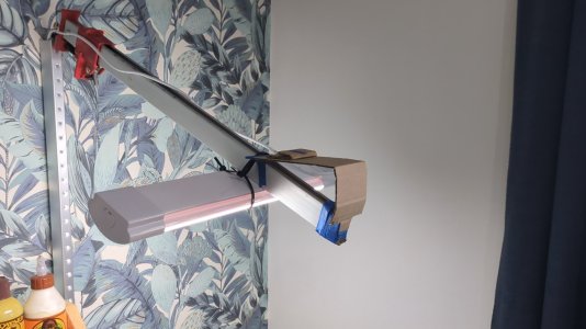 My camera a lighting rig is a little Heath Robinson construction 