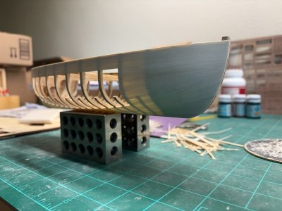First Planking Smoothed and Ready for Second Planking.jpg First Planking Smoothed and Ready for Second Planking.jpg