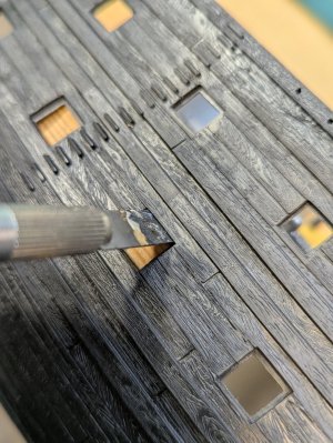 removing the moulded gunport linings.jpg