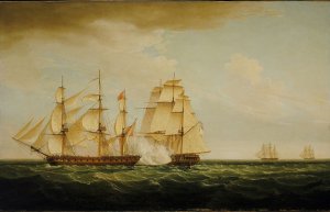 HMS_Pearl_and_Santa_Monica_Azores,_1779.jpg