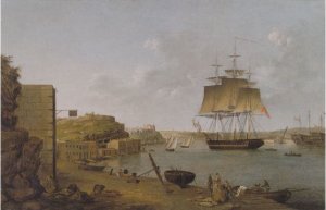 HMS_Undaunted_at_Frejus_in_France_waiting_to_convey_Napoleon_to_Elba_-_Anton_Schranz.jpg