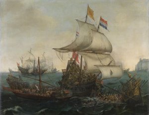 1280px-Vroom_Hendrick_Cornelisz_Dutch_Ships_Ramming_Spanish_Galleys_off_the_Flemish_Coast_in_O...jpg