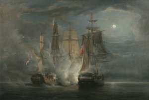 John_Christian_Schetky,_HMS_Amelia_and_the_French_Frigate_Aréthuse_in_Action_1813_(1852).jpg