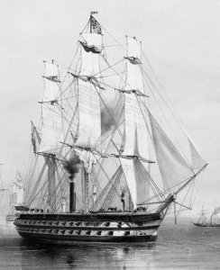 Blenheim_(ship,_1813)_Oswald_Walters_Brierly_&_R._Carrick_-_The_Fleet_becalmed_(cropped).jpg
